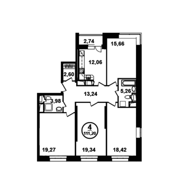 Москва, 4-х комнатная квартира, ул. Петра Алексеева д.12а корп.3, 16397552 руб.