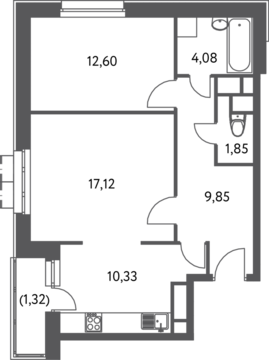 Москва, 2-х комнатная квартира, Ф.Полетаева д.15А, 10972800 руб.