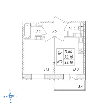 Люберцы, 1-но комнатная квартира, ул. Барыкина д., 3272266 руб.