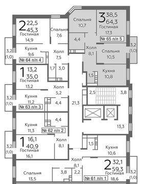 Видное, 3-х комнатная квартира, б-р Зеленые Аллеи д., 4431105 руб.