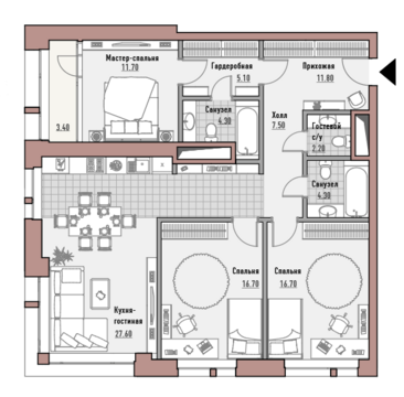 Москва, 3-х комнатная квартира, ул. Новослободская д.24, 53010000 руб.