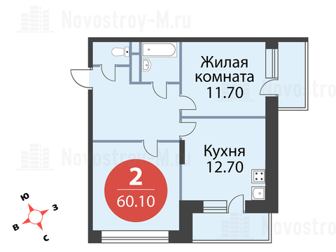 Павловская Слобода, 2-х комнатная квартира, ул. Красная д.д. 9, корп. 69, 6298480 руб.