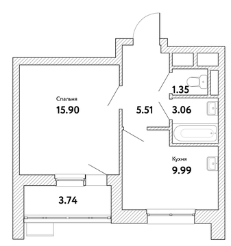 Москва, 1-но комнатная квартира, ул. Озерная д.вл. 35, 6151008 руб.