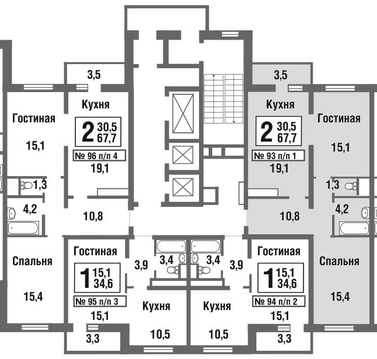 Балашиха, 2-х комнатная квартира, микрорайон Павлино д., 4610437 руб.