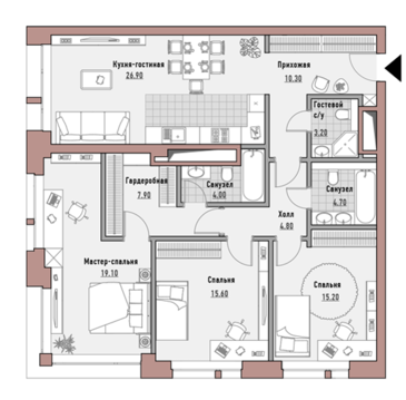 Москва, 3-х комнатная квартира, ул. Новослободская д.24, 67190000 руб.