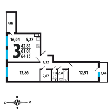 Москва, 3-х комнатная квартира, Нововатутинский пр. д., 5452750 руб.