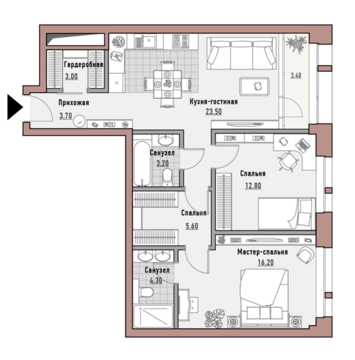 Москва, 2-х комнатная квартира, ул. Новослободская д.24, 35870000 руб.