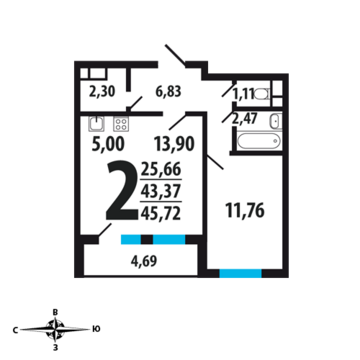 Москва, 2-х комнатная квартира, Нововатутинский пр. д., 4320540 руб.