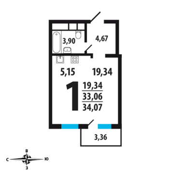 Москва, 1-но комнатная квартира, Нововатутинский пр. д., 3202580 руб.