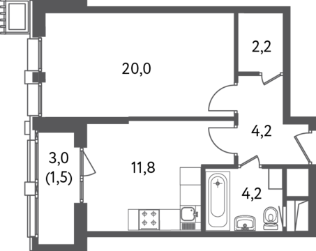 Москва, 1-но комнатная квартира, Красногвардейский б-р. д.вл.15, стр.2, 9536237 руб.