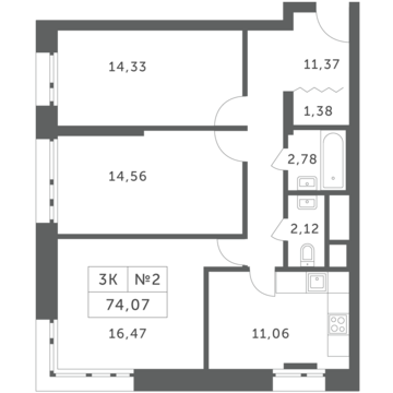 Раздоры, 3-х комнатная квартира, КП Береста д., 6207066 руб.