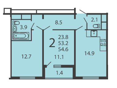 Москва, 2-х комнатная квартира, ул. Производственная д.6 корп.5, 6138825 руб.