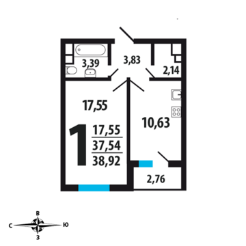 Москва, 1-но комнатная квартира, Нововатутинский пр. д., 3775240 руб.