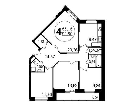 Пушкино, 4-х комнатная квартира, Просвещения д.13 корп.3, 6598746 руб.