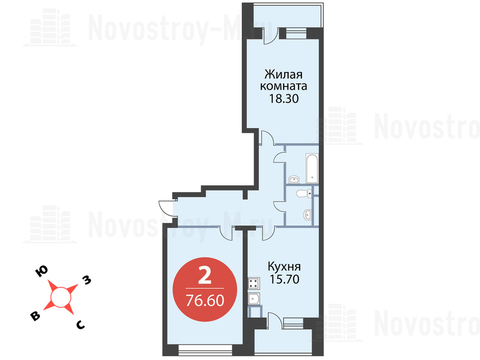 Павловская Слобода, 2-х комнатная квартира, ул. Красная д.д. 9, корп. 56, 7349770 руб.