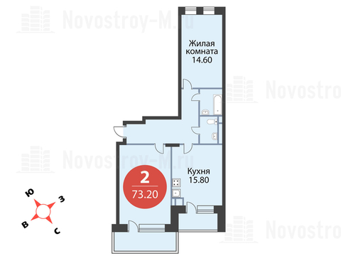 Павловская Слобода, 2-х комнатная квартира, ул. Красная д.д. 9, корп. 56, 6514800 руб.