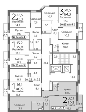 Видное, 2-х комнатная квартира, б-р Зеленые Аллеи д., 4249230 руб.