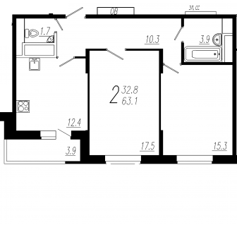 Мытищи, 2-х комнатная квартира, ул. Колпакова д.44 корп.34, 5480116 руб.