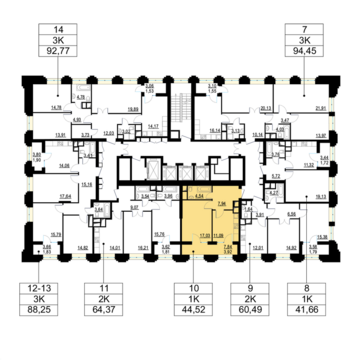 Москва, 1-но комнатная квартира, ул. Берзарина д.д. 28, корп. 1, 9193600 руб.