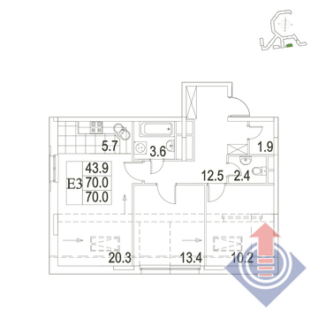 Развилка, 3-х комнатная квартира,  д., 8120700 руб.