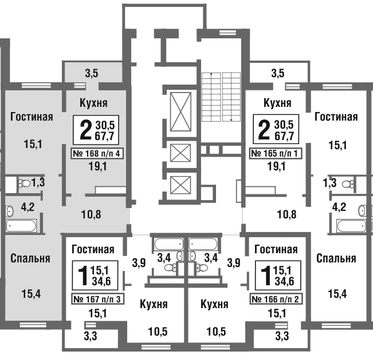 Балашиха, 2-х комнатная квартира, микрорайон Павлино д., 4610437 руб.