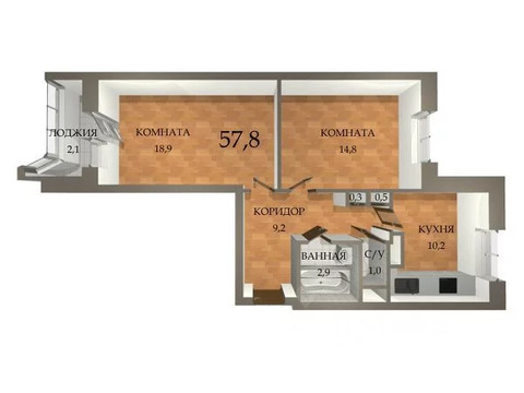 2-комн. квартира, 57,8 м 2-комн. квартира, 57,8 м