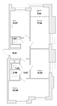 Москва, 3-х комнатная квартира, ул. Озерная д.вл. 35, 16601316 руб.