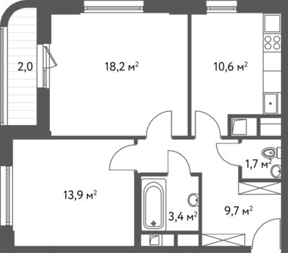 Москва, 2-х комнатная квартира, Кавказский б-р. д.вл. 27, корп.2, 11483500 руб.