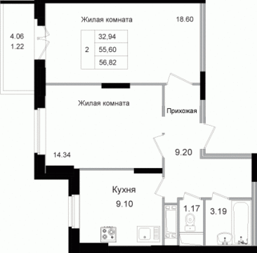 Щелково, 2-х комнатная квартира, Потапово-3 д.4, 3739450 руб.