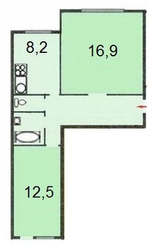 Москва, 2-х комнатная квартира, ул. Героев-Панфиловцев д.22 к4, 6990000 руб.