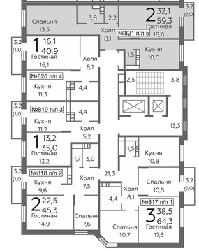 Видное, 2-х комнатная квартира, б-р Зеленые Аллеи д., 4606424 руб.