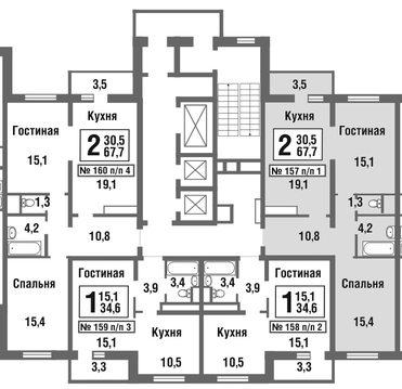 Балашиха, 2-х комнатная квартира, микрорайон Павлино д., 4610437 руб.