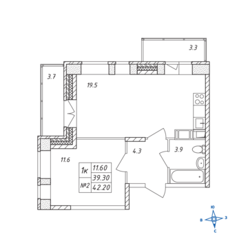 Люберцы, 1-но комнатная квартира, ул. Барыкина д., 3944012 руб.