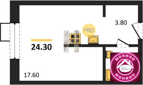 Газопровод, 1-но комнатная квартира, Газопровод п. д.д. 1, 6682500 руб.