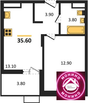 Николо-Хованское, 1-но комнатная квартира, Николо-Хованское дер. д.д. 7, 14202620 руб.