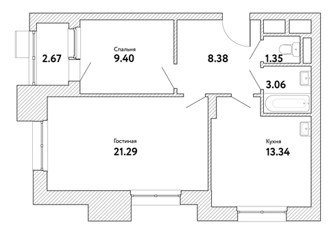 Москва, 2-х комнатная квартира, ул. Озерная д.вл. 35, 10329216 руб.