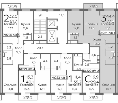 Видное, 3-х комнатная квартира, б-р Зеленые Аллеи д., 5644793 руб.