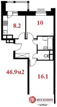 Москва, 2-х комнатная квартира, ул. Старокачаловская д.3 к3, 3455000 руб.