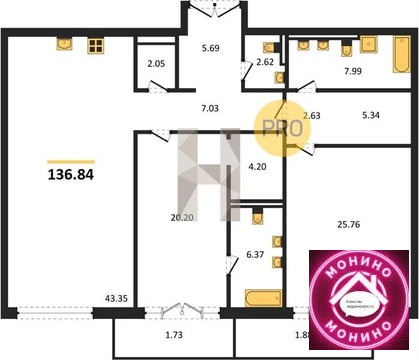 Москва, 2-х комнатная квартира, Крестовоздвиженский пер. д.д. 4, 369468000 руб.