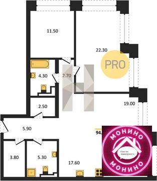 Москва, 2-х комнатная квартира, ул. Академика Челомея д.д. 1А к. 4, 66000000 руб.