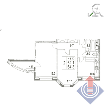 Развилка, 2-х комнатная квартира,  д., 6257676 руб.