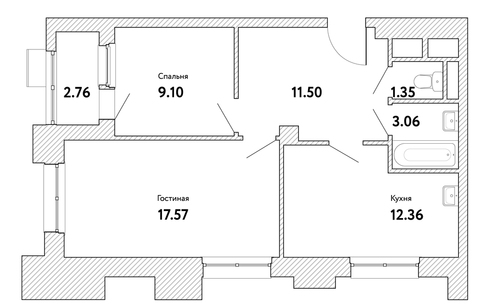 Москва, 2-х комнатная квартира, ул. Озерная д.вл. 35, 9889792 руб.