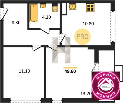 Столбово, 2-х комнатная квартира, Столбово дер. д.д. 7, 14414008 руб.