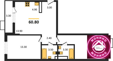 Николо-Хованское, 2-х комнатная квартира, Николо-Хованское дер. д.д. 7, 19167808 руб.