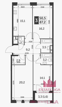 Москва, 3-х комнатная квартира, ул. Зорге д.9к1, 37990000 руб.