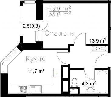 Звенигород, 1-но комнатная квартира, Нахабинское ш. д.1 к1, 2200000 руб.