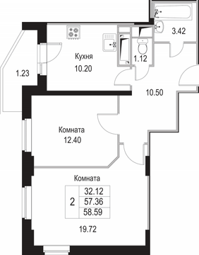 Щелково, 2-х комнатная квартира, Потапово-3 д.17, 3884517 руб.