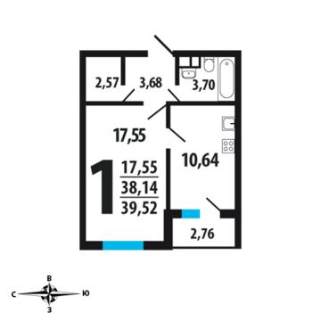 Москва, 1-но комнатная квартира, Нововатутинский пр. д., 3892720 руб.