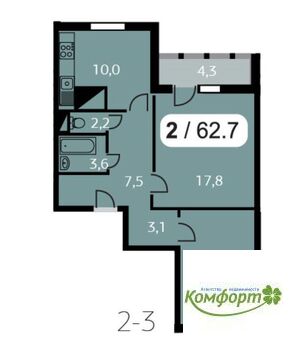 Раменское, 2-х комнатная квартира, ул. Высоковольтная д.д.21, 4100000 руб.