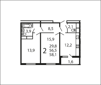 Москва, 2-х комнатная квартира, ул. Производственная д.6 корп.5, 6532340 руб.